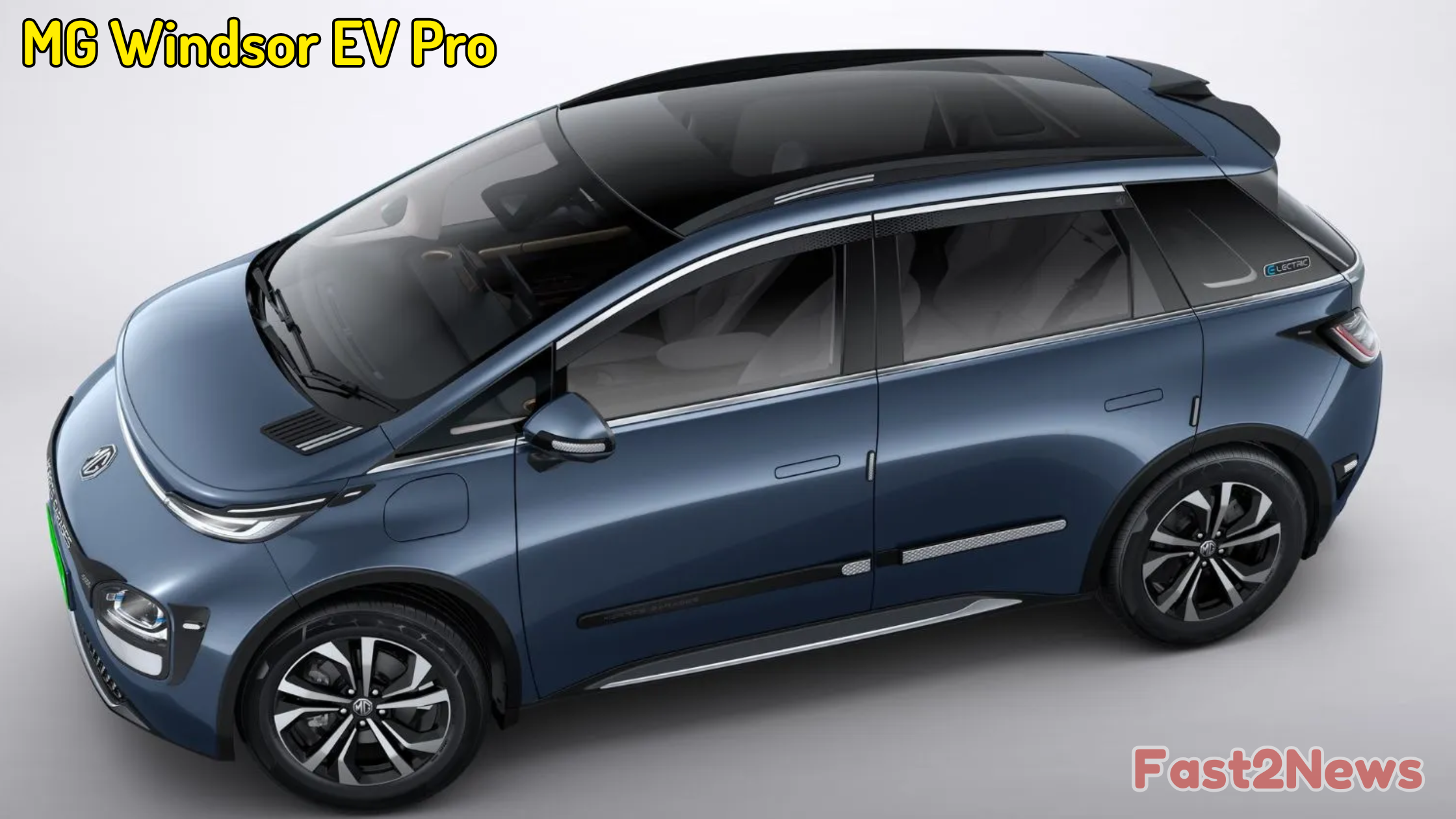 MG Windsor EV Pro electric SUV with sleek design and premium features – top view