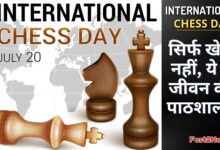 अंतर्राष्ट्रीय शतरंज दिवस (International Chess Day) पर शतरंज के प्यादे, घोड़ा और राजा, पृष्ठभूमि में विश्व का नक्शा।
