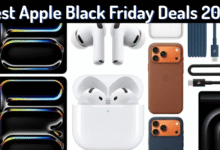 Best Apple Black Friday Deals $2025$ का प्रदर्शन: iPad Pro, AirPods Pro, AirPods $3$ और iPhone केस सहित प्रमुख Apple एक्सेसरीज का व्यवस्थित समूह, जो हॉलिडे सेल के दौरान उपलब्ध हैं।