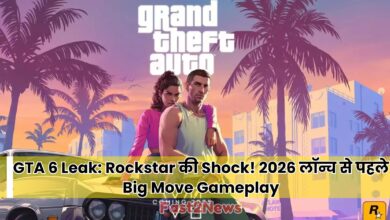 GTA 6 का Shock लीक: गेम के लोगो के साथ Lucia और Jason जैसे नए protagonists की संभावित परछाई, Vice City की थीम को दर्शाते हुए।