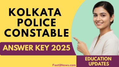Kolkata Police Constable Answer Key 2025 आधिकारिक अपडेट पोस्टर जिसमें उत्तर कुंजी जारी होने की जानकारी और एजुकेशन अपडेट दर्शाया गया है।