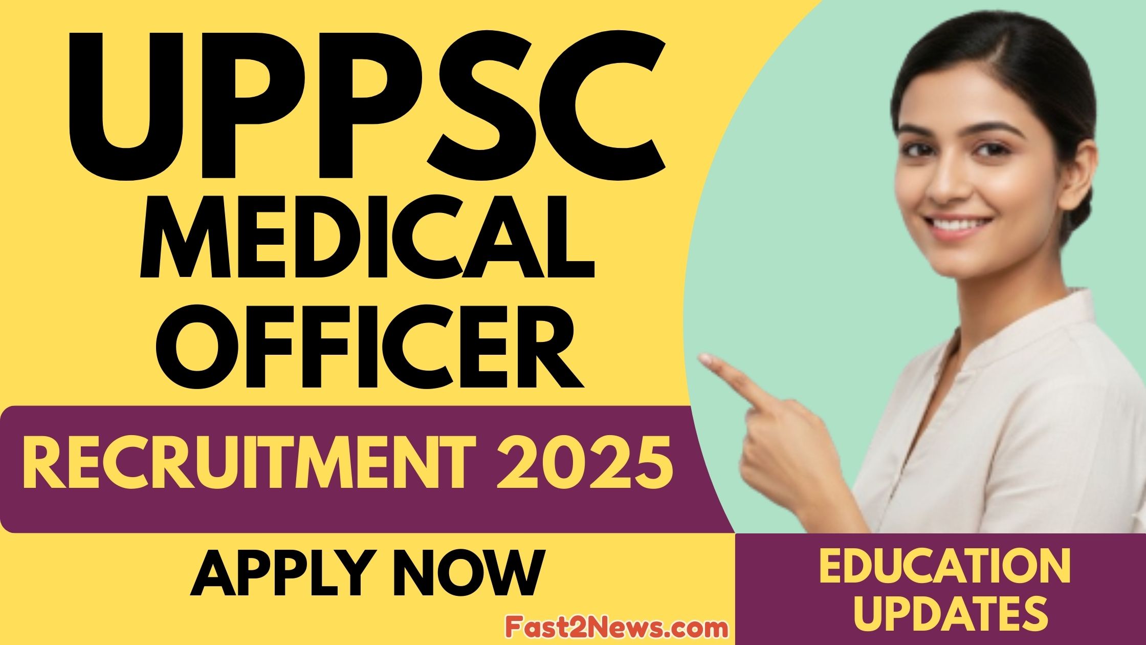 UPPSC Medical Officer Recruitment 2025 apply online notification image showing UPPSC medical officer vacancy details, eligibility, apply now update for government doctor jobs.