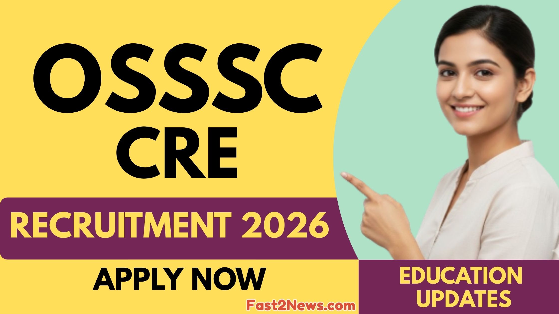 OSSSC CRE Recruitment 2026 के अंतर्गत RI, ARI और AMIN पदों की भर्ती के लिए जारी आधिकारिक अधिसूचना का पोस्टर।