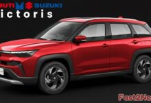 Maruti Suzuki Victoris SUV का एक प्रीमियम फोटोशूट जिसमें इसके बोल्ड डिज़ाइन, LED हेडलाइट्स और स्टाइलिश अलॉय व्हील्स को दिखाया गया है।