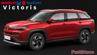 Maruti Suzuki Victoris SUV का एक प्रीमियम फोटोशूट जिसमें इसके बोल्ड डिज़ाइन, LED हेडलाइट्स और स्टाइलिश अलॉय व्हील्स को दिखाया गया है।