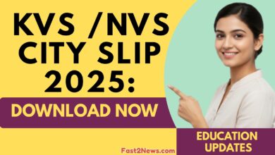 KVS NVS City Slip 2025 Exam City Intimation and CBSE Recruitment Updates.